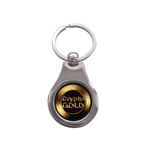 Přívěsek na klíče kolečko s potiskem Crypto-gold